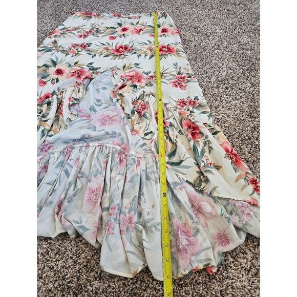 American Eagle XXL Floral High Low Maxi Skirt Boho Ruffle Viscose Lined Curvy - Picture 7 of 9